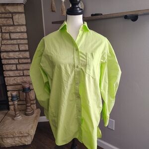Zara Women's Bright Lime Casual Shirt XS